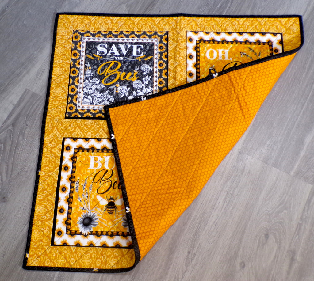 Bee Happy Quilted Table Topper / Wall Hanging