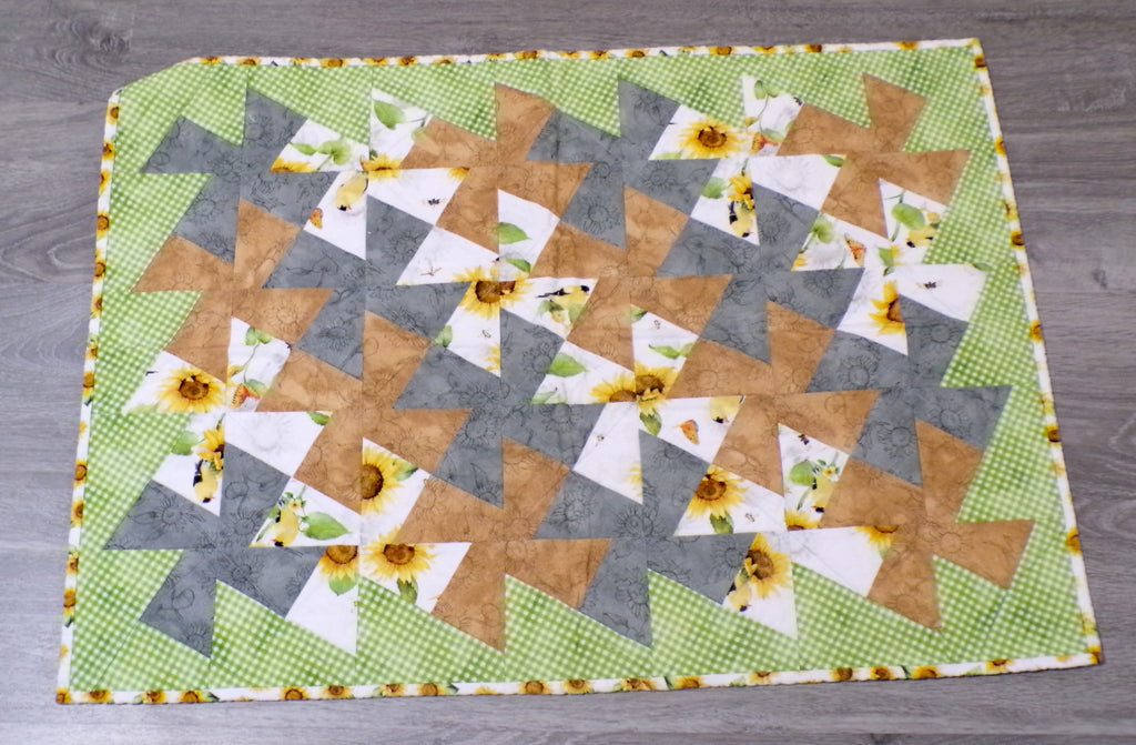 Sunflower Pinwheel Quilted Table Runner