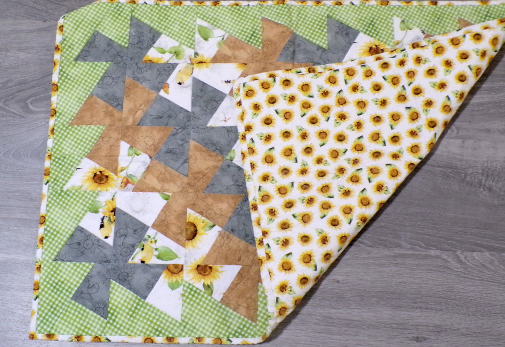 Sunflower Pinwheel Quilted Table Runner