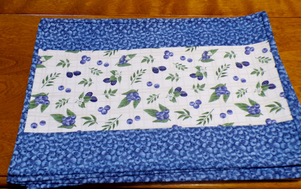 Blueberry Patch Quilted Placemat Set of 6