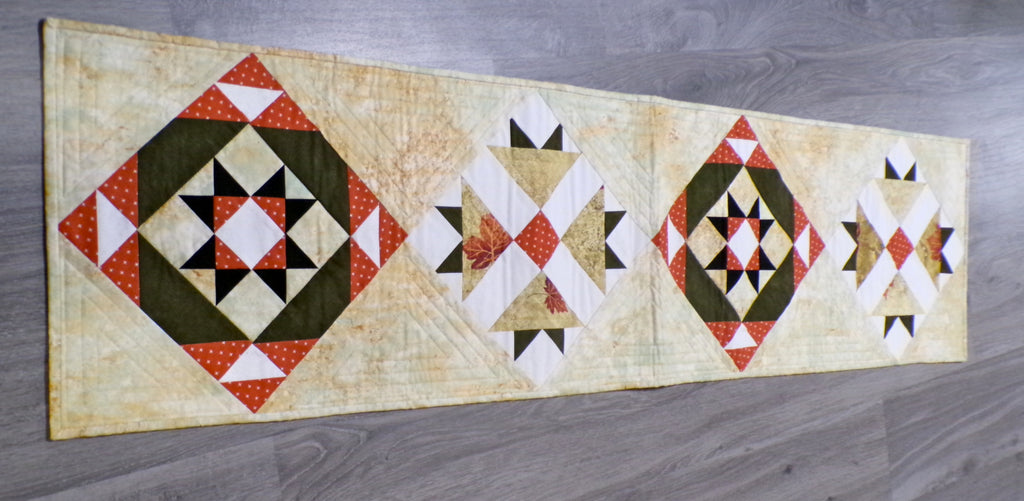 Autumn Bear's Paw Quilted Table Runner