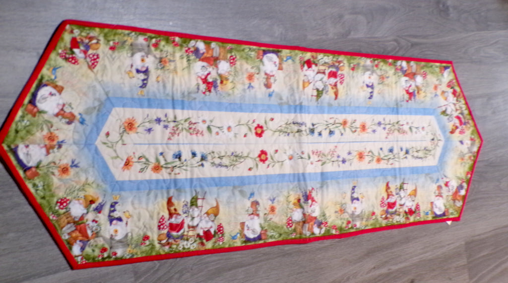 Garden Gnome Quilted Table Runner