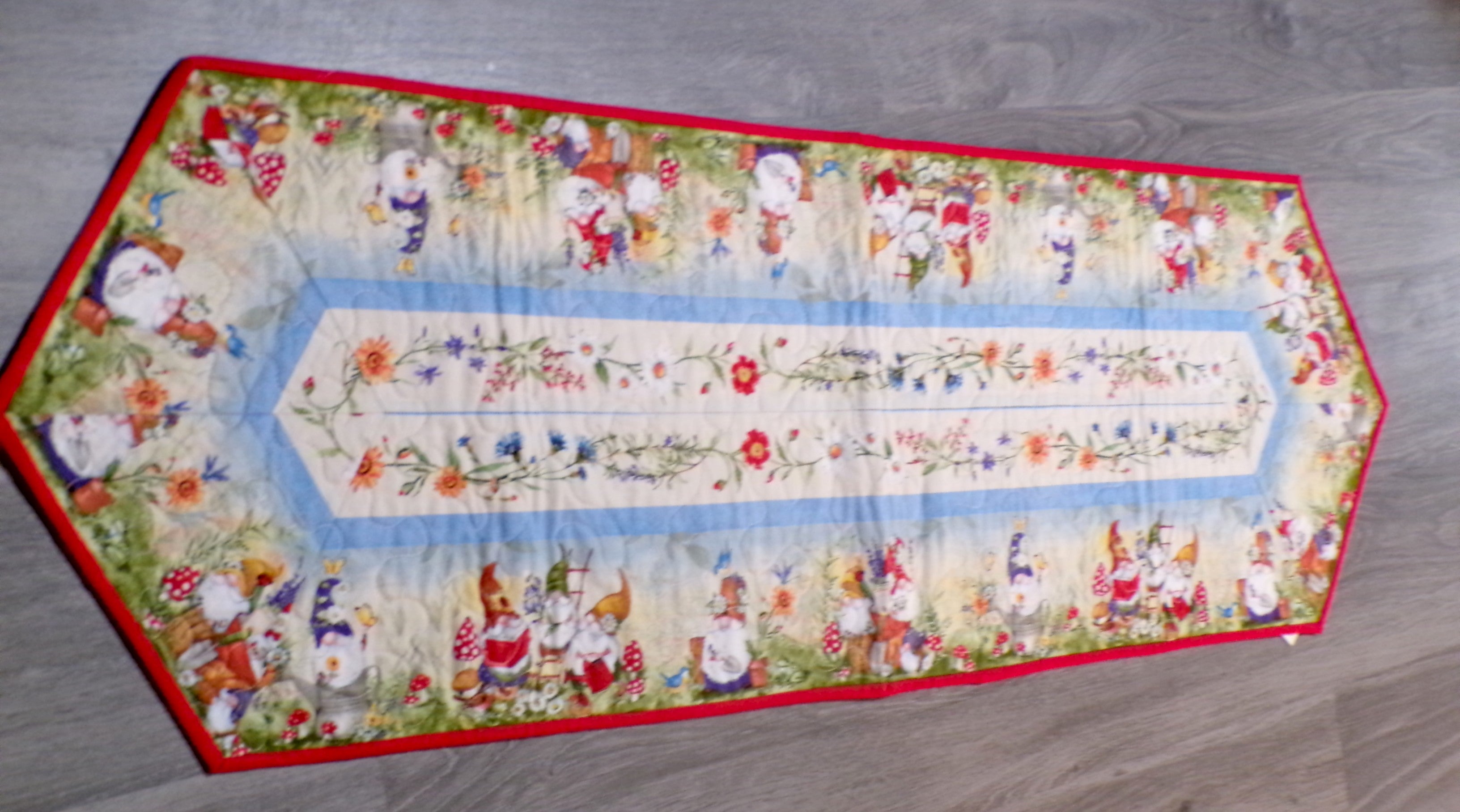 Garden Gnome Quilted Table Runner