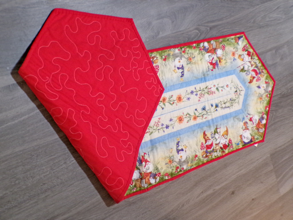 Garden Gnome Quilted Table Runner