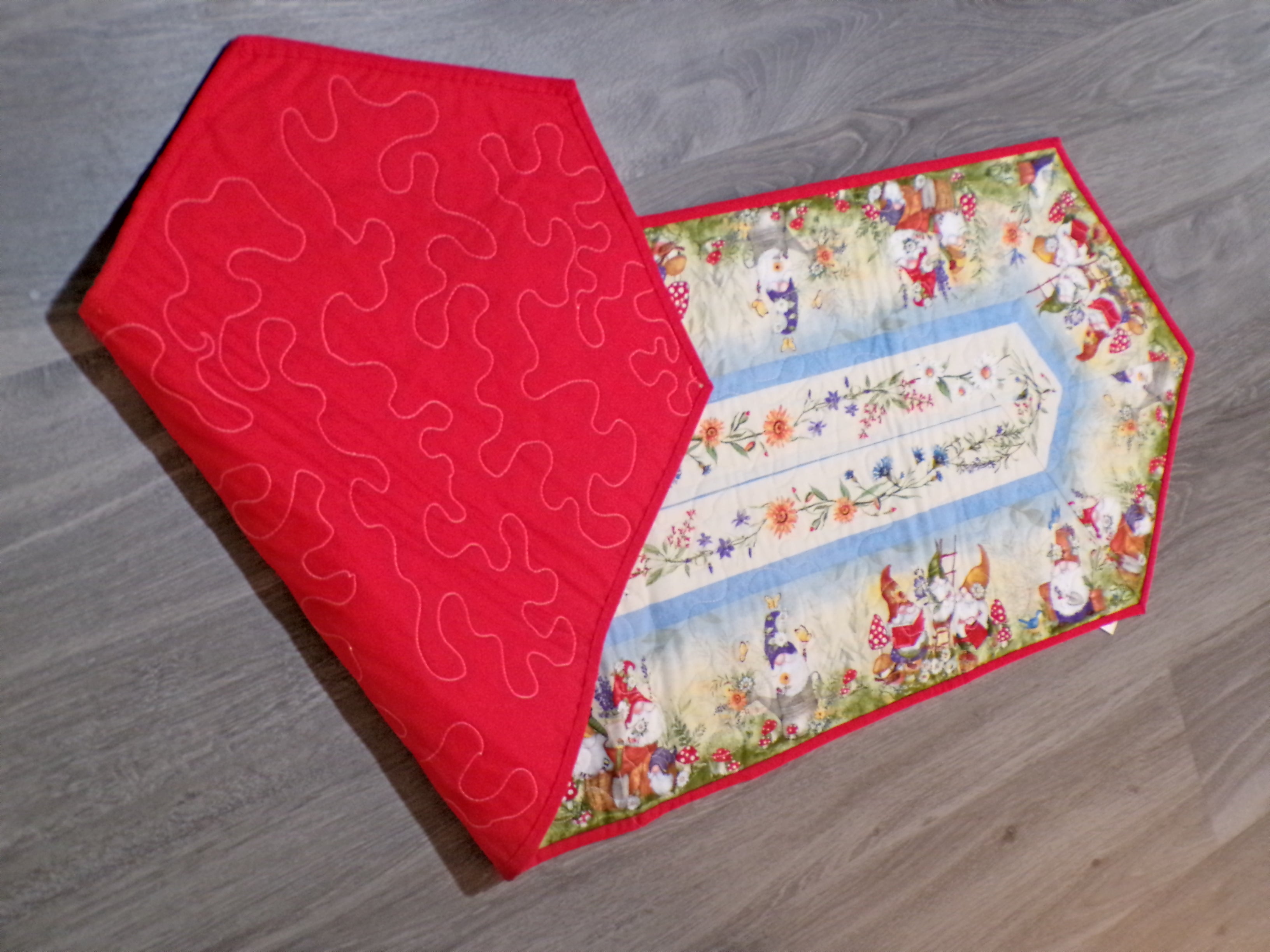 Garden Gnome Quilted Table Runner