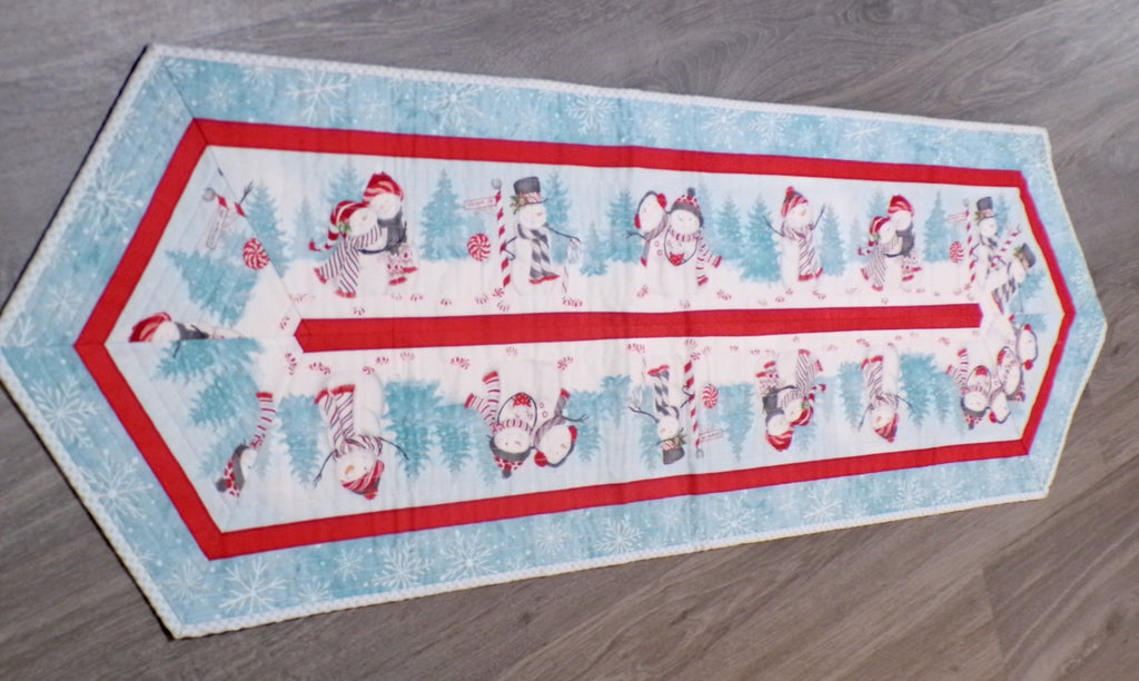 Snowman Christmas Quilted Table Runner