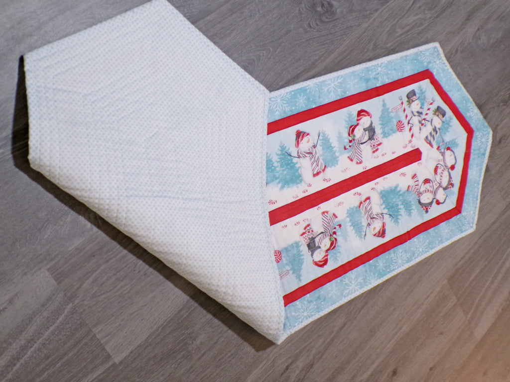 Snowman Christmas Quilted Table Runner