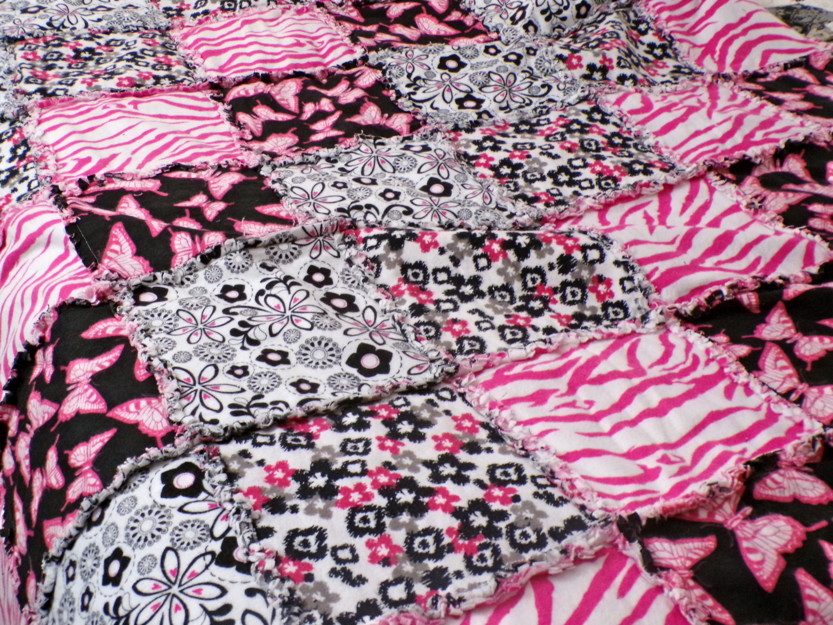 Pink & Black Rag Quilt