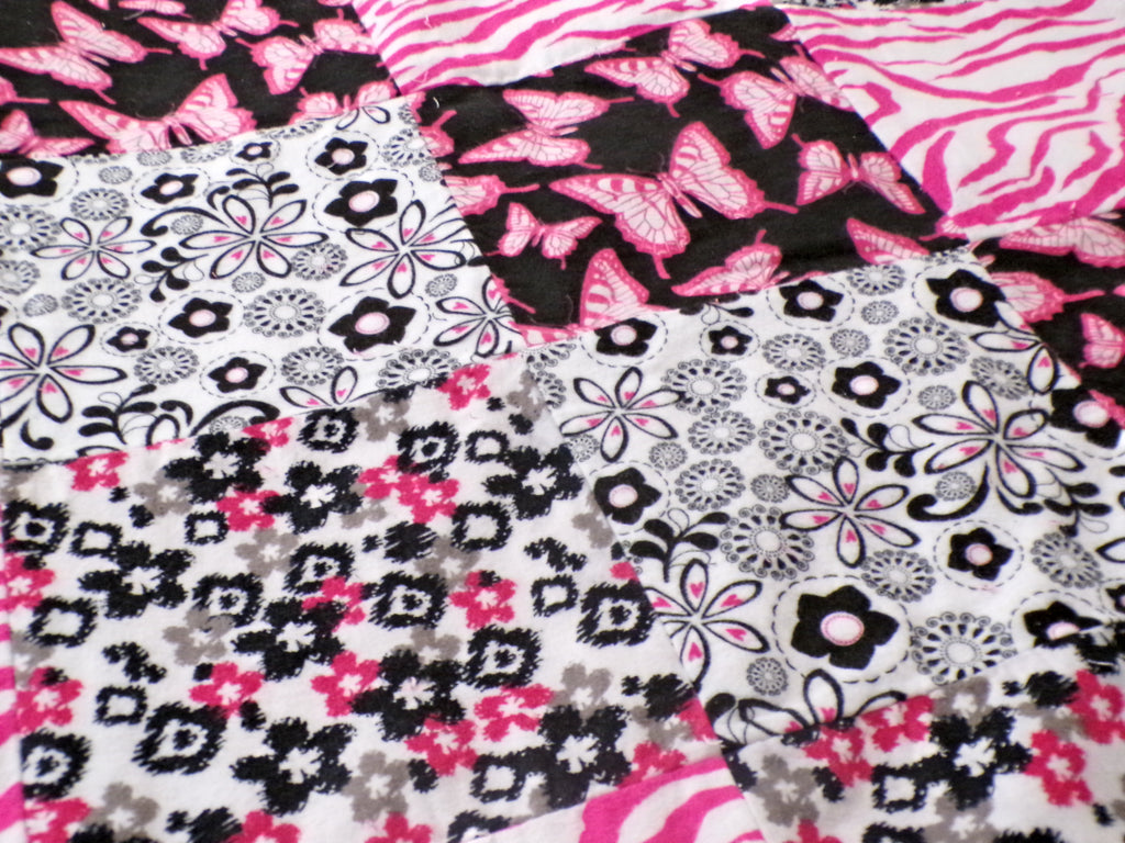 Pink & Black Rag Quilt