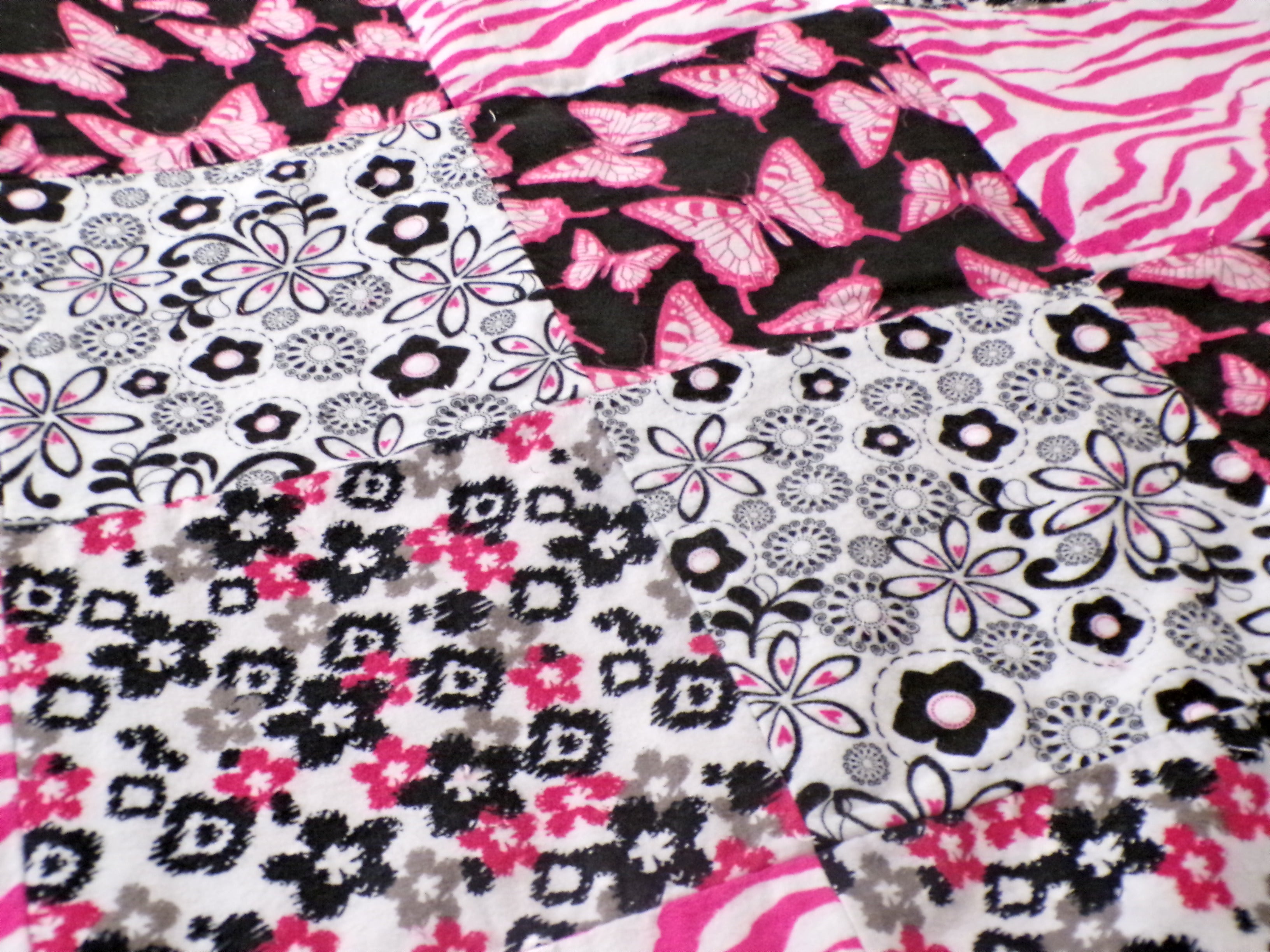 Pink & Black Rag Quilt