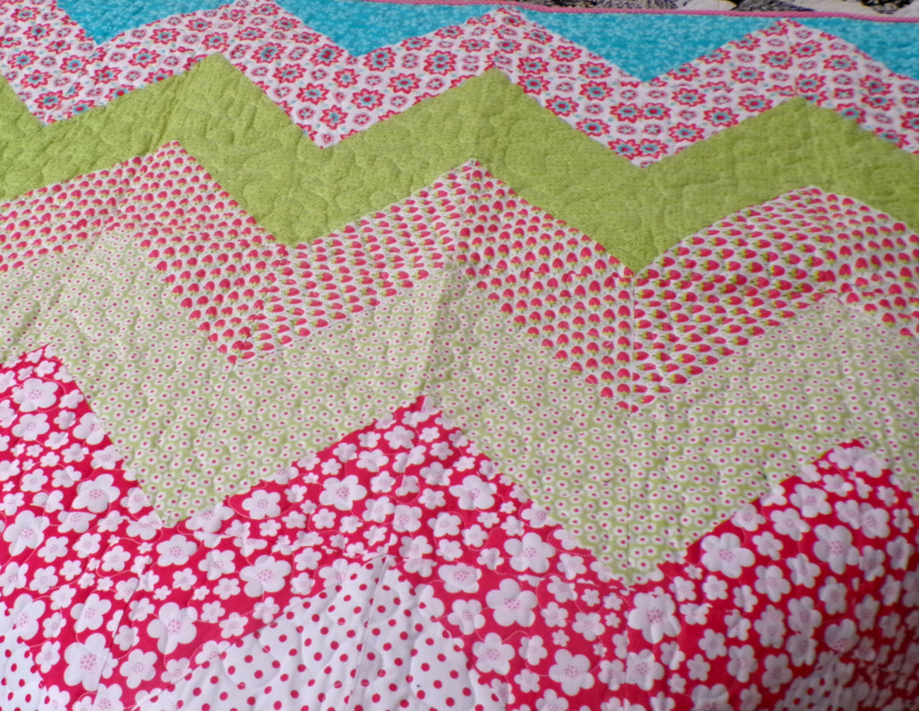 Chevron Floral Baby Quilt
